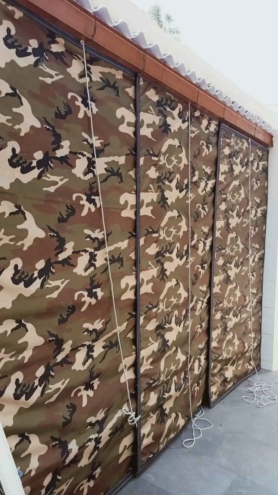 Covered outdoor structure with shade netting